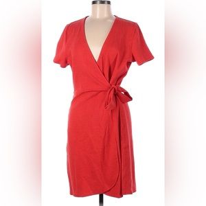 J.Crew red wrap dress size large